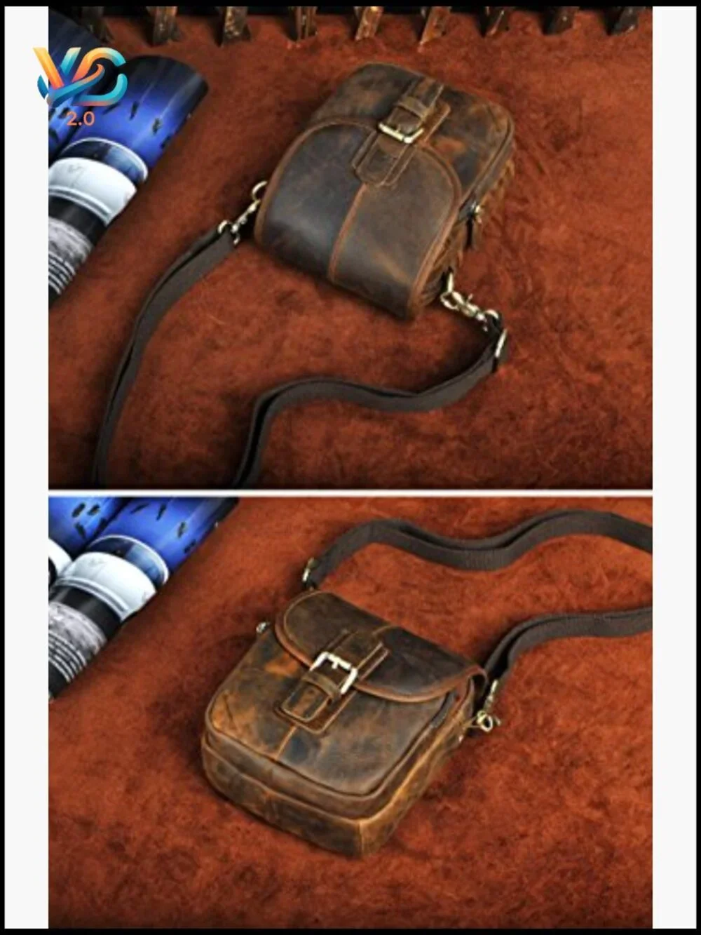 Mini Messenger Crossbody Bag Leather Fashion Organizer Waist Belt Pack